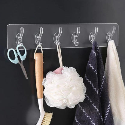 Adhesive Wall/Door Hanger Hooks 6 In 1