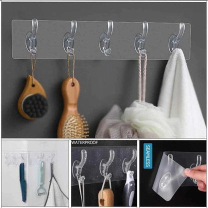 Adhesive Wall/Door Hanger Hooks 6 In 1